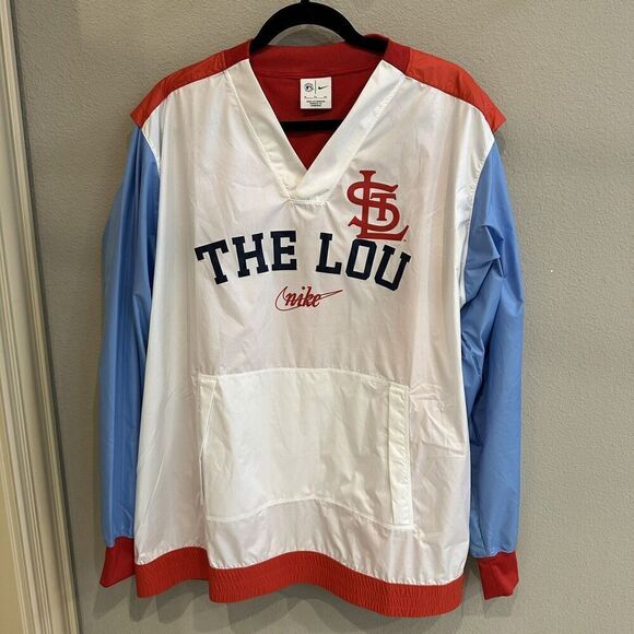 Nike Other - NIKE ST LOUIS CARDINALS MENS WHITE REWIND WARM UP PULLOVER JACKETS